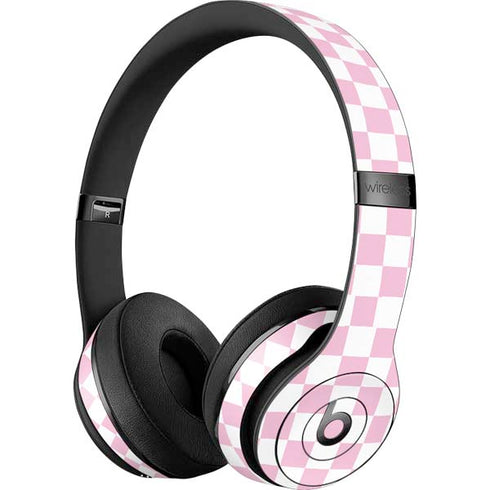 Pink and White Checkerboard Beats Solo 3 Wireless Skin